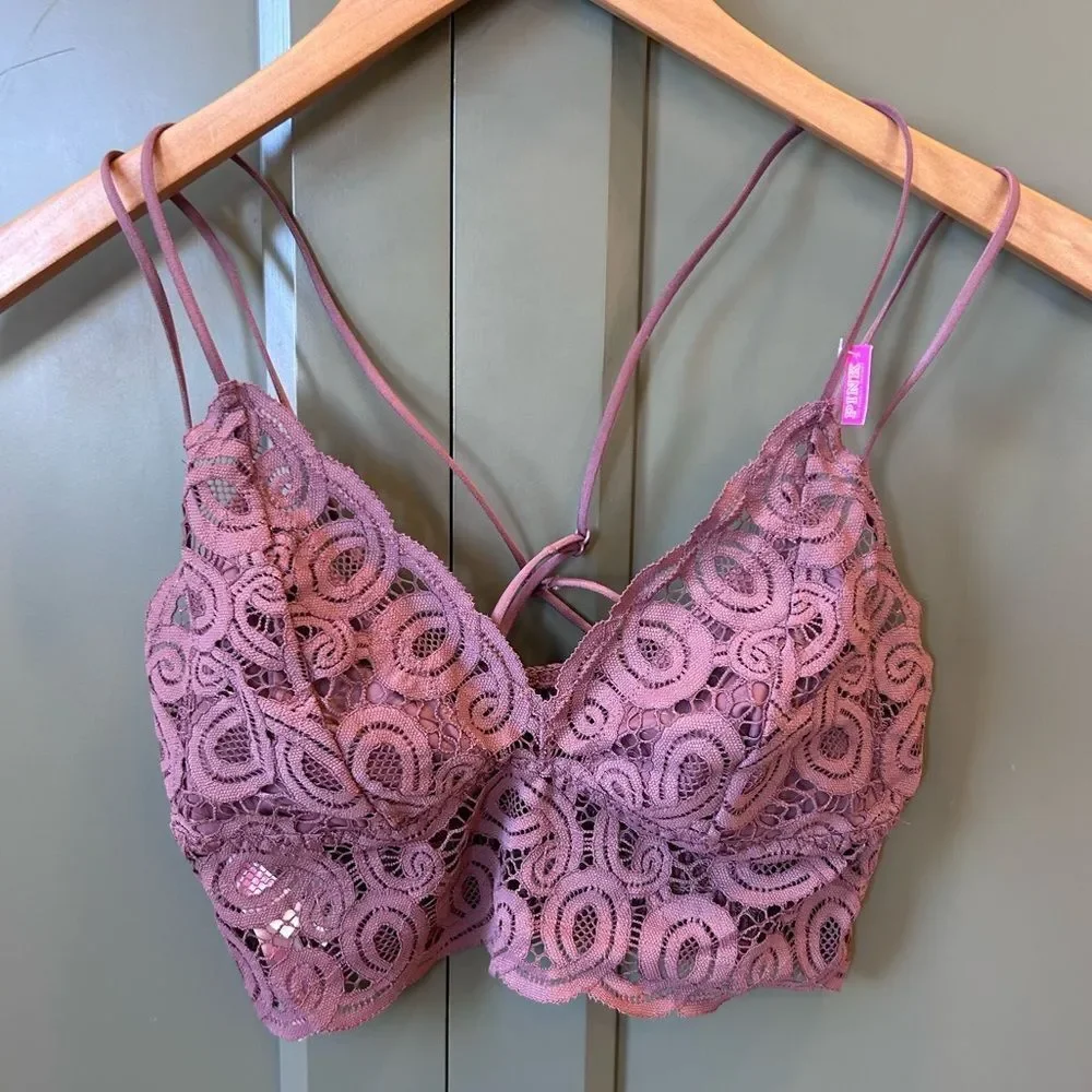 Victoria’s Secret Pink Mauve Lace Bralette - Picture 1 of 2